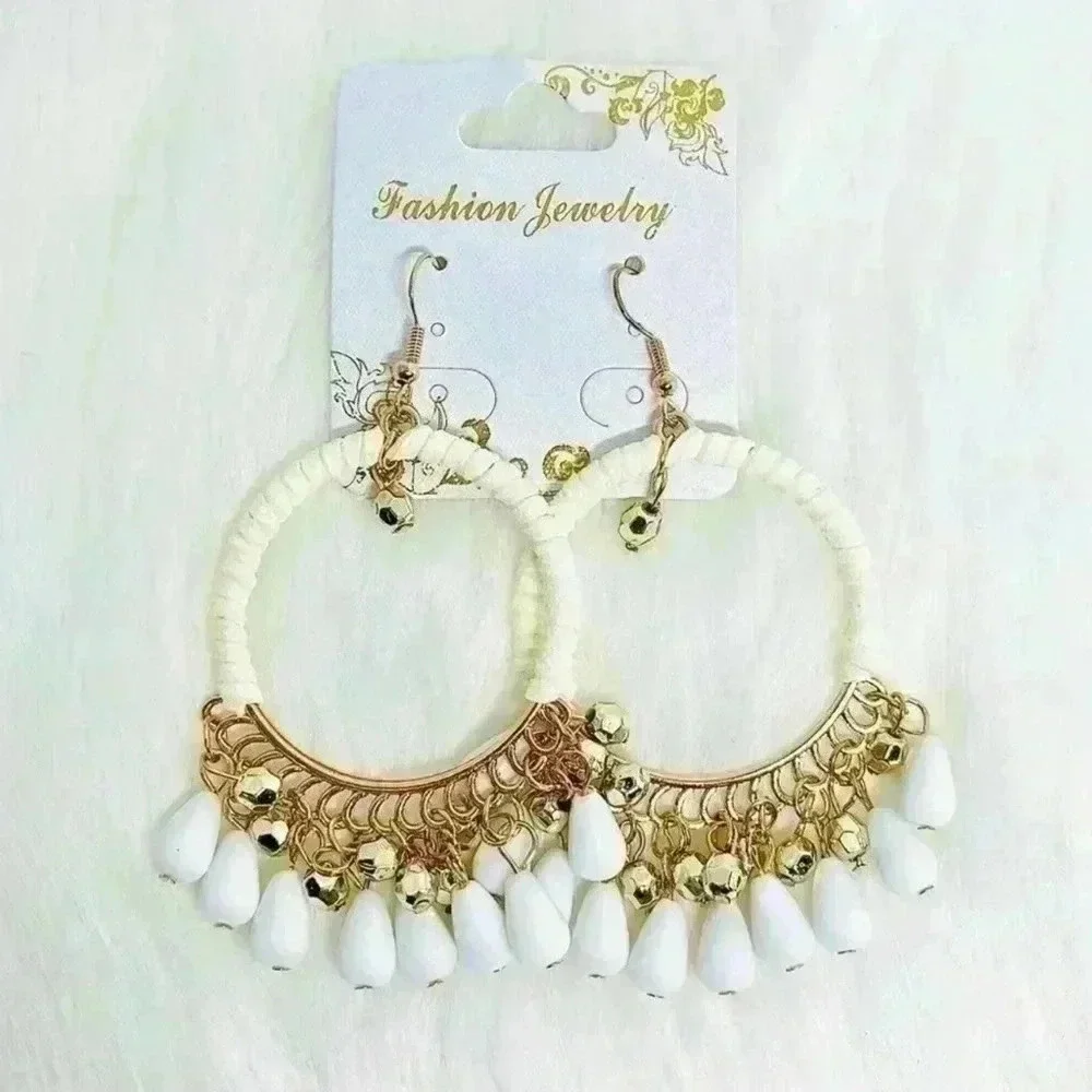 Weave Tassel Drop Earrings Duo